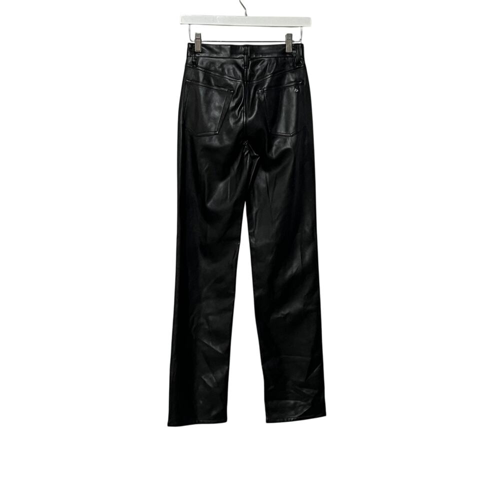 RAG & BONE HARLOW FAUX LEATHER STRAIGHT PANTS BLACK SIZE 23 - Picture 7 of 15